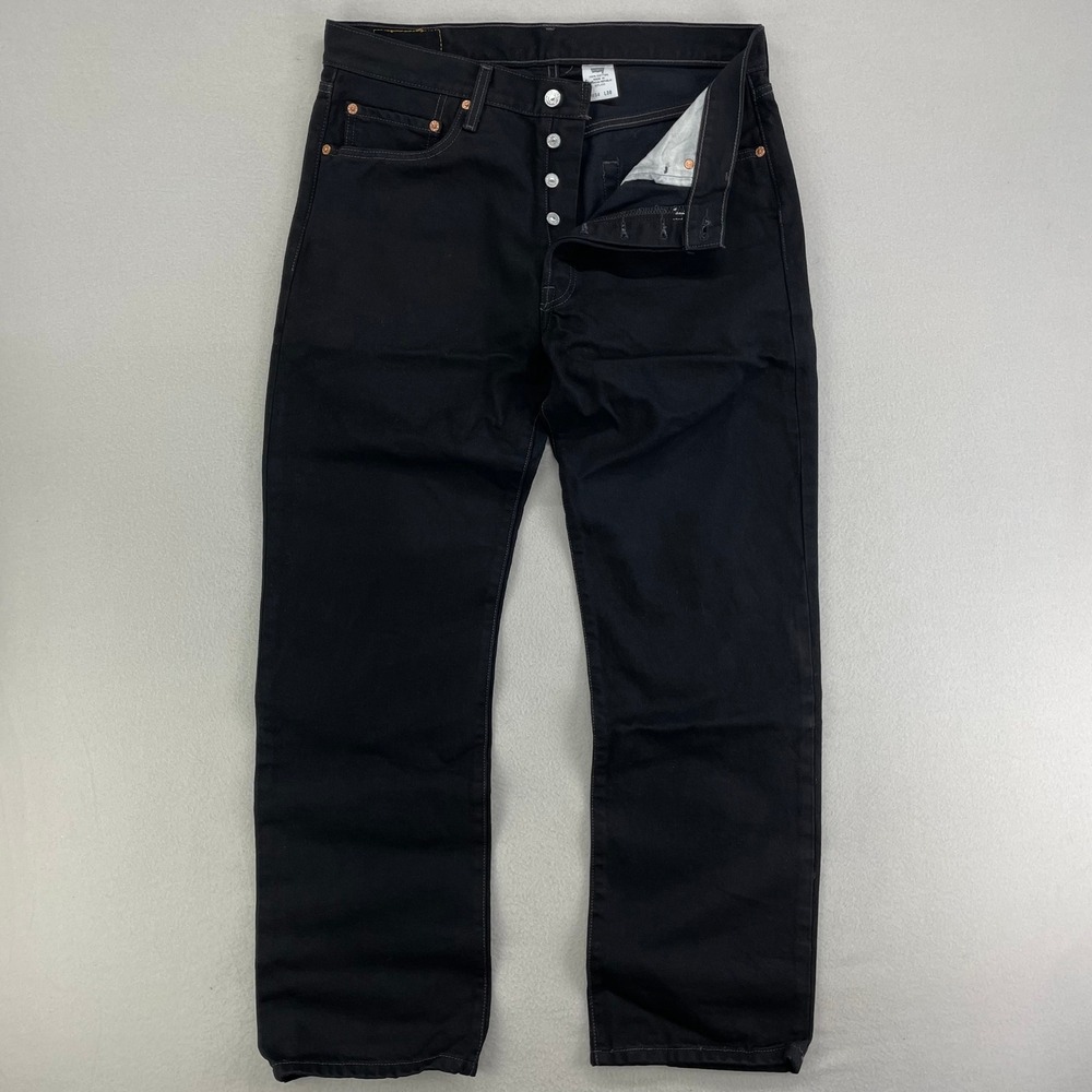 Levi's Black Men's Straight Jeans with Button-Fly